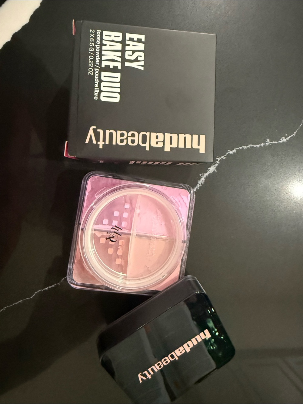 HUDA BEAUTY Easy Bake Loose Powder Brightening + Correcting Duo - PINK UBE BNIB
